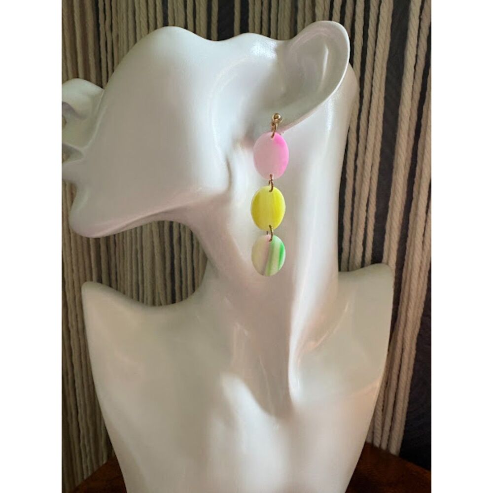 Handcrafted Artisan Polymer Clay Dangle Earrings